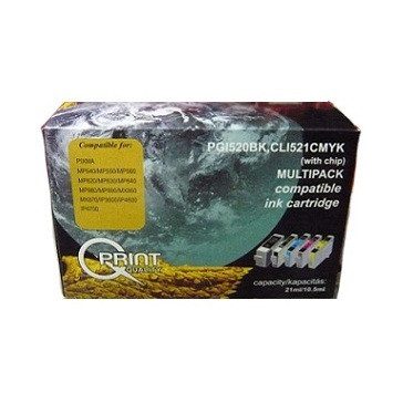Q-Print tinta PGI520BK/CLI521B,C,M,Y  multipack (chipes)