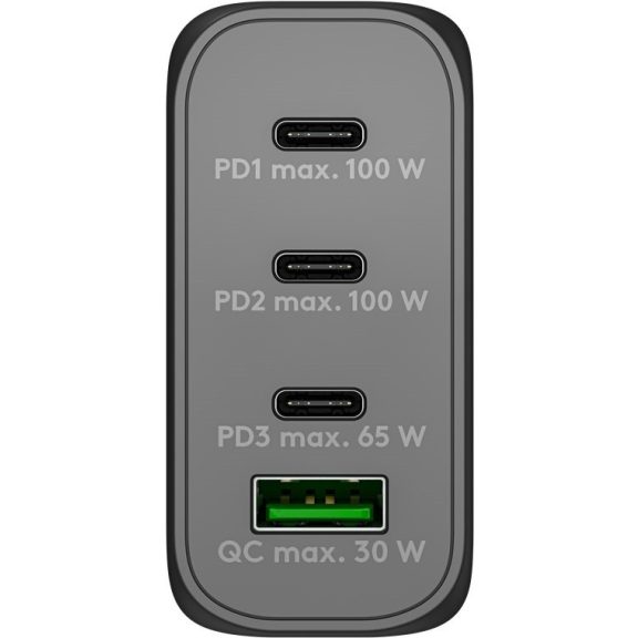 Goobay USB-C™ PD GaN többportos gyorstöltő (100 W), fekete