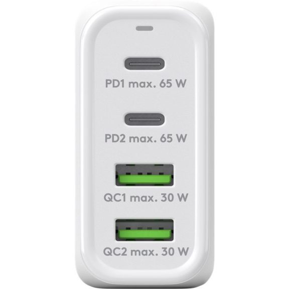 Goobay USB-C™ PD GaN többportos gyorstöltő (65 W), fehér