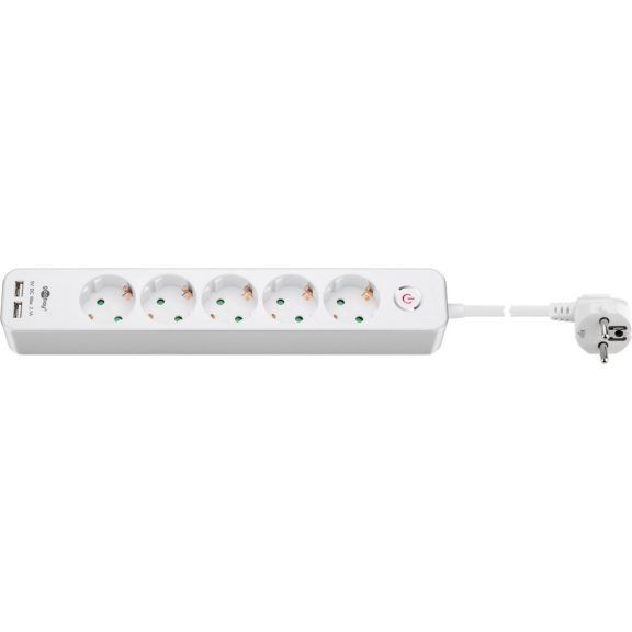Goobay hálózati elosztó 5 aljazat +2 USB, kapcsolóval Goobay hálózati elosztó 5 aljazat +2 USB, kapcsolóval