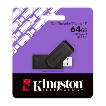   Pendrive 64GB Kingston DT Exodia S USB 3.2 Gen 1 fekete-fekete