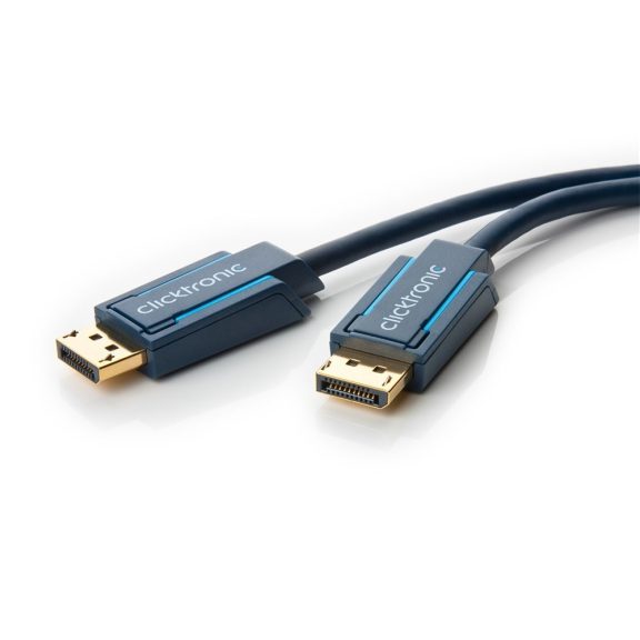 Clicktronic Displayport (apa) - Displayport (apa) kábel 5 m (v1.4, 8k 60Hz), kék Clicktronic Displayport (apa) - Displayport (apa) kábel 5 m (v1.4, 8k 60Hz), kék