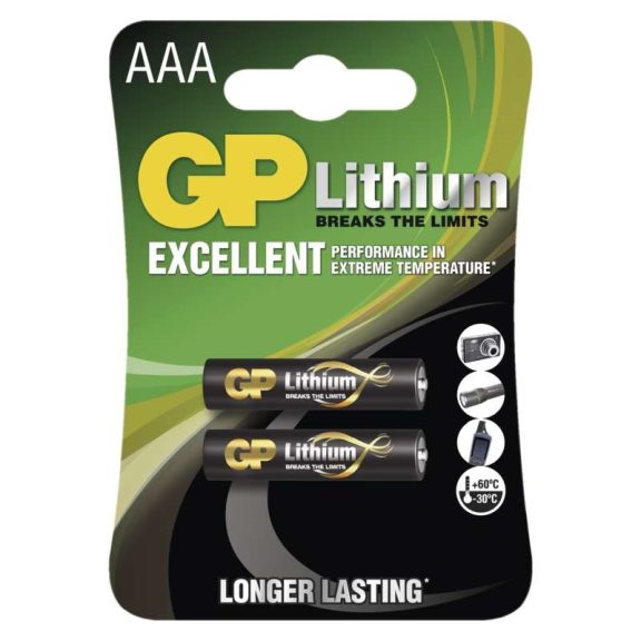 Elem GP Lítium elem HR03 (AAA) 2db/bliszter ár/csomag Elem GP Lítium elem HR03 (AAA) 2db/bliszter ár/csomag