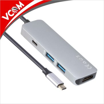   VCOM kábel átalakító USB Type-C apa -HDMI anya + USB 3.0*2 + USB Type-C anya (CU429M)