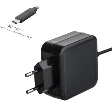   Notebook adapter univerzális 5 - 20V/2,25 - 3A 45W C típusú USB tápellátás ( AK-ND-60 )