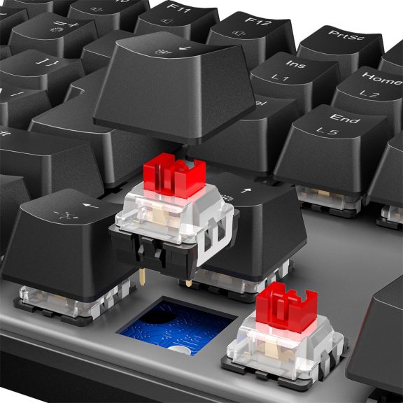 Meetion RGB Vezetékes mechanikus, Red Switch gamer  billentyűzet MK008Pro (HU)