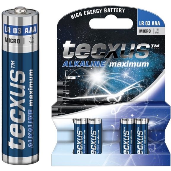 Elem Tecxus LR03/AAA (Micro) elem, 4 db bliszteres csomagolásban Ár/csomag Elem Tecxus LR03/AAA (Micro) elem, 4 db bliszteres csomagolásban Ár/csomag