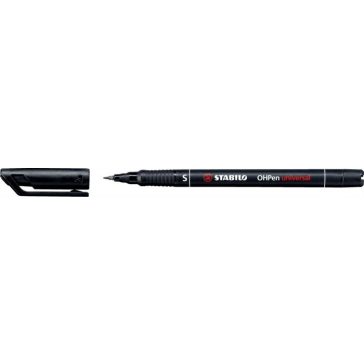   Marker alkoholos, 0,4 mm, Stabilo "OHPen S", fekete
