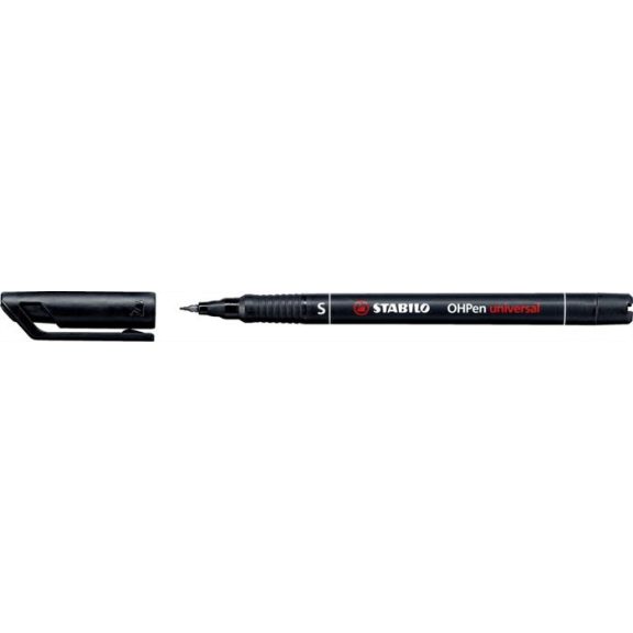 Marker alkoholos, 0,4 mm, Stabilo "OHPen S", fekete Marker alkoholos, 0,4 mm, Stabilo "OHPen S", fekete