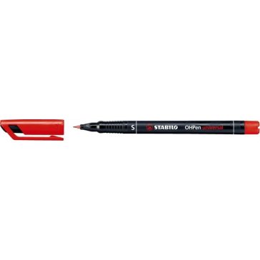 Marker alkoholos, 0,4 mm, Stabilo "OHPen S",piros