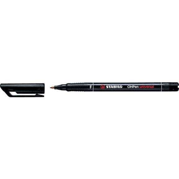 Marker alkoholos, 0,7 mm, Stabilo "OHPen F", fekete Marker alkoholos, 0,7 mm, Stabilo "OHPen F", fekete