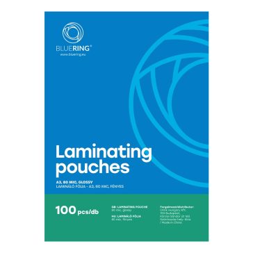 Lamináló fólia  A/3 ,80mic (100/cs) Bluering