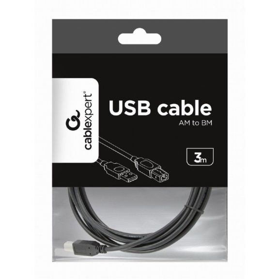 Kábel Usb 2.0 printerkábel 3 M Gembird (CCP-USB2-AMBM-10) fekete,prémium Kábel Usb 2.0 printerkábel 3 M Gembird (CCP-USB2-AMBM-10) fekete,prémium