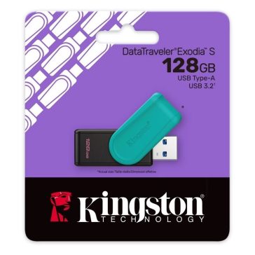  Pendrive 128GB Kingston DT Exodia S USB 3.2 Gen 1 fekete-türkiz