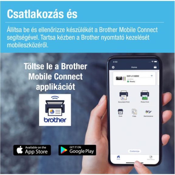Nyomtató Brother DCP-T730DW Wifi Tintasugaras multi duplex (BTD100BK, BTD100 C,M,Y)