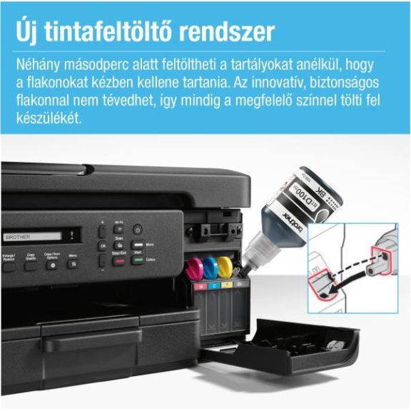 Nyomtató Brother DCP-T730DW Wifi Tintasugaras multi duplex (BTD100BK, BTD100 C,M,Y)