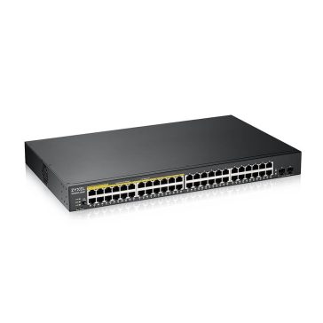   Zyxel GS190048HPV2 48-port Gigabit L2 menedzselhető switch, 2-port Gigabit SFP, 24-port PoE+