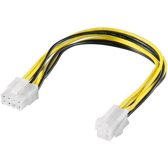 Goobay tápkábel átalakító 4-pin - 8-pin, 20cm Goobay tápkábel átalakító 4-pin - 8-pin, 20cm
