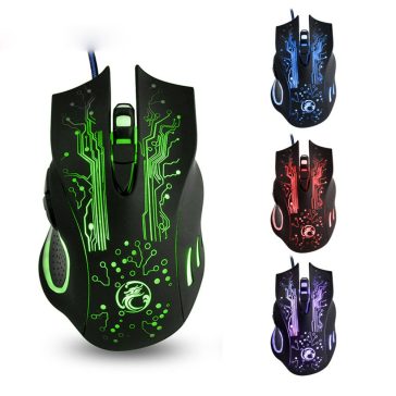   iMice vezetékes optikai gamer egér X9, 2400DPI, USB, fekete