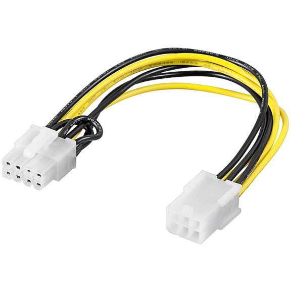 Goobay PCI-E tápkábel átalakító 6-pin - 8-pin, 20cm Goobay PCI-E tápkábel átalakító 6-pin - 8-pin, 20cm