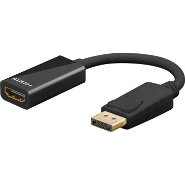   Goobay kábel Displayport (apa) - HDMI (anya) 10cm (4k 60Hz), fekete