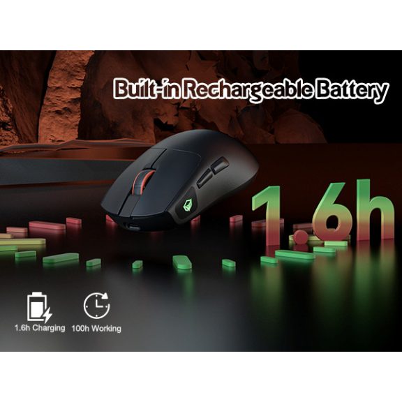 Meetion GW12 2,4G+Bluetooth+vezetékes gamer egér (fekete) Meetion GW12 2,4G+Bluetooth+vezetékes gamer egér (fekete)