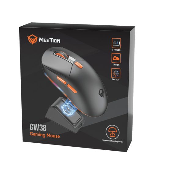 Meetion GW38 Vezetékes+2,4G+Bluetooth gamer egér töltődokkolóval fekete Meetion GW38 Vezetékes+2,4G+Bluetooth gamer egér töltődokkolóval fekete