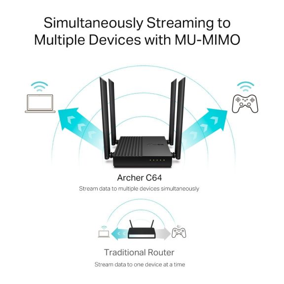 Tp-Link Archer C64 router AC1200 Dual Band Gigabit WiFi 5 Tp-Link Archer C64 router AC1200 Dual Band Gigabit WiFi 5