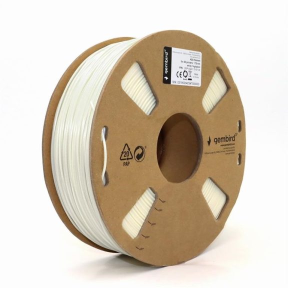 Gembird filament ASA fehér, 1,75 mm, 1 kg Gembird filament ASA fehér, 1,75 mm, 1 kg