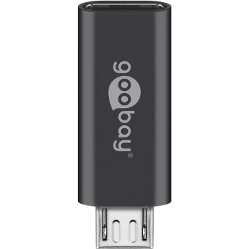Goobay micro USB (apa) - USB-C (anya) OTG adapter, szürke