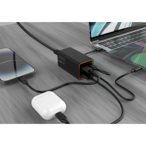 Gembird 4 portos 65 W-os GaN USB PowerDelivery gyorstöltő, fekete