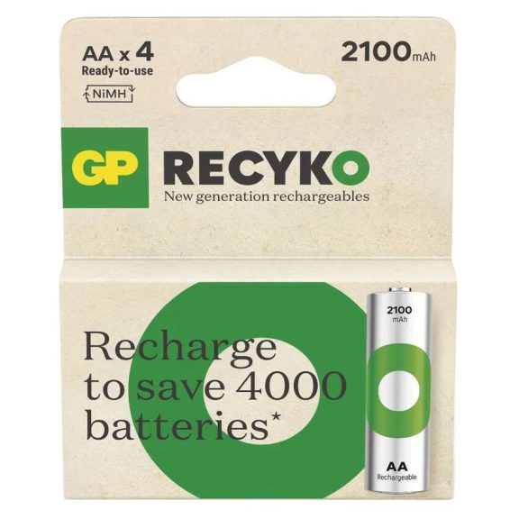 GP ReCyko NiMH Akkumulátor HR6 (AA) 2100mAh 4db (ár/csom) GP ReCyko NiMH Akkumulátor HR6 (AA) 2100mAh 4db (ár/csom)