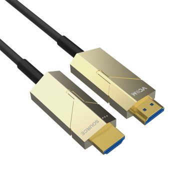   VCOM aktív optikai kábel HDMI (apa-apa) 30m (v2.0, 19M/M, 3D) fekete-ezüst (D3742P-30.0)