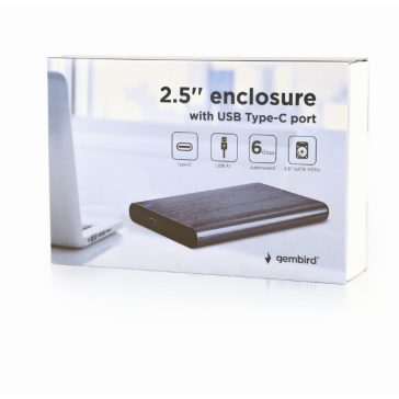   Ház Gembird külső Hdd 2,5" USB3.1 - SATA (EE2-U3S-6-GR) alumínium/szürke