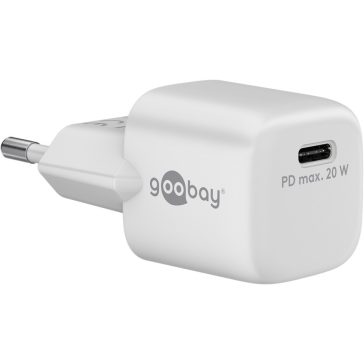 Goobay nano hálózati gyorstöltő 20W USB-C, fehér