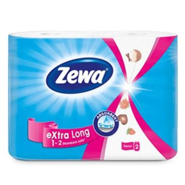   Háztartási kéztörlő tekercses 2 rétegű 2 tekercses 70 lap Zewa Premium Extra Long