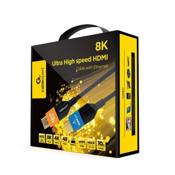 Gembird Aktív optikai (AOC) ultra nagy sebességű HDMI kábel Ethernettel "AOC sorozat", 10 m (CC-HDMI8K-AOC-10M) Gembird Aktív optikai (AOC) ultra nagy sebességű HDMI kábel Ethernettel "AOC sorozat", 10 m (CC-HDMI8K-AOC-10M)