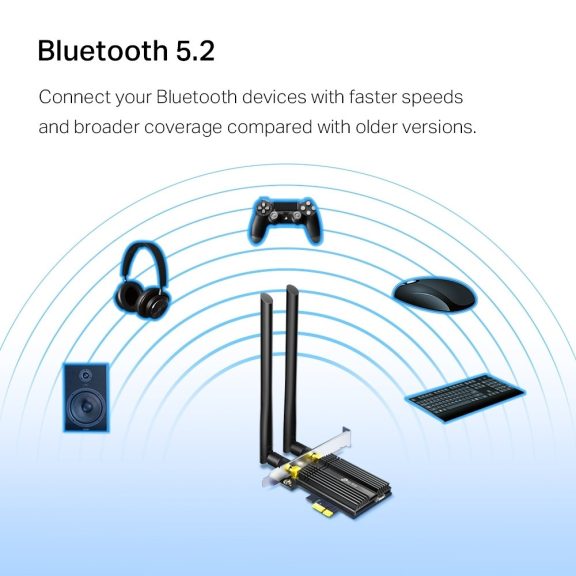 Tp-Link hálózati kártya Archer TX50E AX3000 Wi-Fi 6 Bluetooth 5.2 PCIe