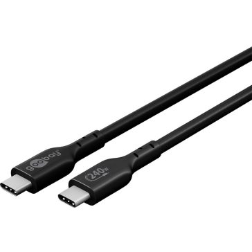   Goobay USB-C 2.0 Gen 1 adat és gyorstöltő kábel, 240W, 1m, fekete