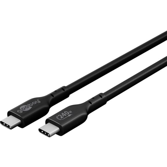 Goobay USB-C 2.0 Gen 1 adat és gyorstöltő kábel, 240W, 1m, fekete Goobay USB-C 2.0 Gen 1 adat és gyorstöltő kábel, 240W, 1m, fekete