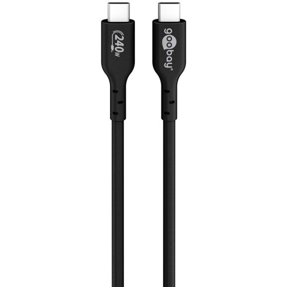 Goobay USB-C 2.0 Gen 1 adat és gyorstöltő kábel, 240W, 1m, fekete Goobay USB-C 2.0 Gen 1 adat és gyorstöltő kábel, 240W, 1m, fekete
