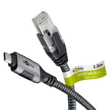 Goobay USB-C (apa) - RJ45 Ethernet (apa) kábel, 2 m