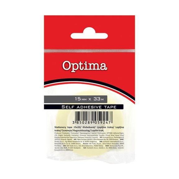 Ragasztószalag átlátszó 15mm x 33m (Optima) Ragasztószalag átlátszó 15mm x 33m (Optima)