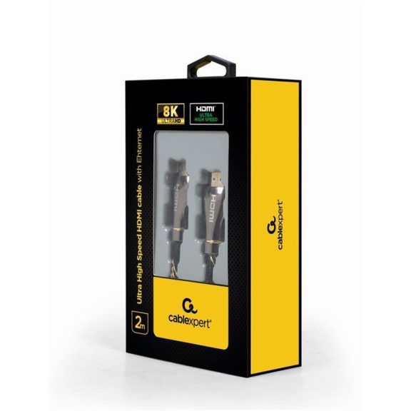 Gembird Ultra nagy sebességű HDMI kábel Ethernettel, "8K Premium Series", 2 m (CCBP-HDMI8K-2M) Gembird Ultra nagy sebességű HDMI kábel Ethernettel, "8K Premium Series", 2 m (CCBP-HDMI8K-2M)