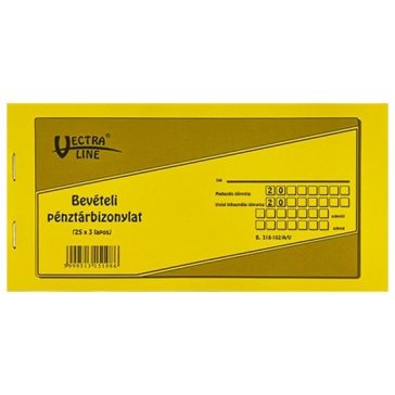 Bevételi pénztárbizonylat 25x3 B.318-102/A/V