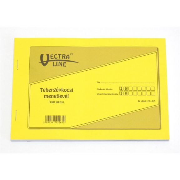 Nyomtatvány menetlevél teherautó 100 lapos A5 D.Gépj. 21/5 (VL) Nyomtatvány menetlevél teherautó 100 lapos A5 D.Gépj. 21/5 (VL)