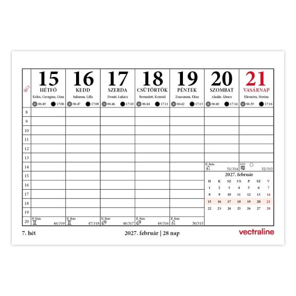 Asztali naptár TA-23 2027. évi holdfázissal Asztali naptár TA-23 2027. évi holdfázissal
