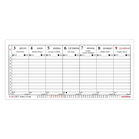 Asztali naptár TA-24 2027. évi holdfázissal Asztali naptár TA-24 2027. évi holdfázissal