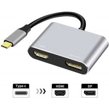   VCOM kábel átalakító USB Type-C apa - Displayport + HDMI anya (CU434M)