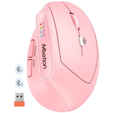 Meetion ergonómikus egér  BTM008 2,4G+Bluetooth  Pink